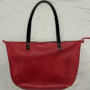 Roomy Pink Zippered Tote with Black Handles - Portland Leather Goods Unicorn!